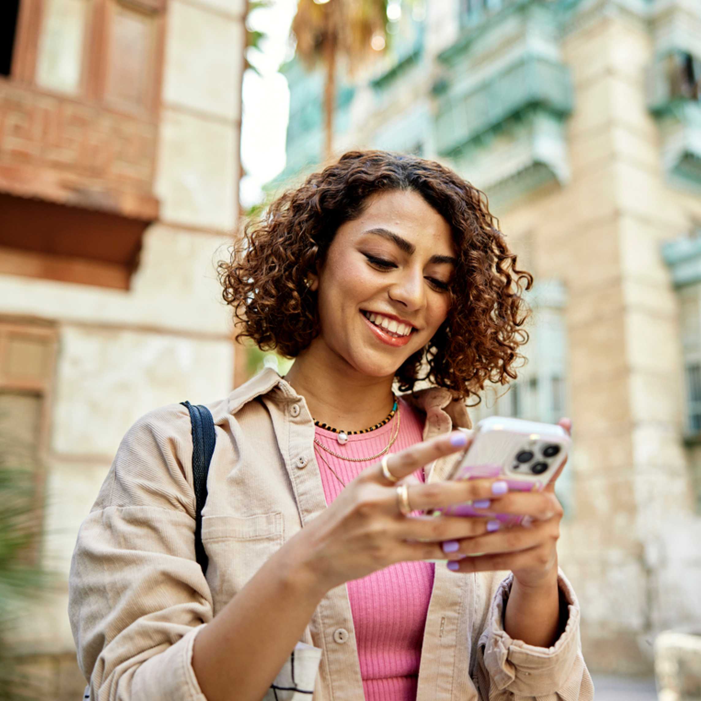 Woman looking at Phone